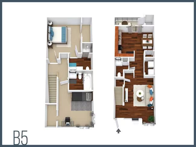 2 Beds • 2 Bath 1101 floor plan