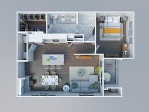1 Bed 1 Bath 474 floor plan