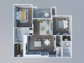 2 Bed 2 Bath 344 floor plan