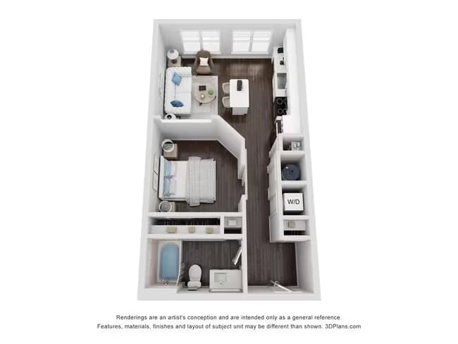 1 Bed • 1 Bath 517 floor plan