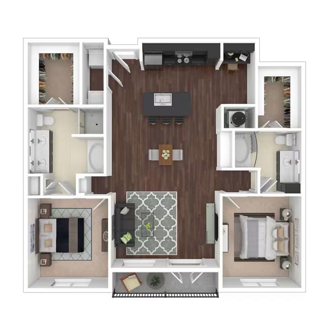 Unit 3144 2144 floor plan