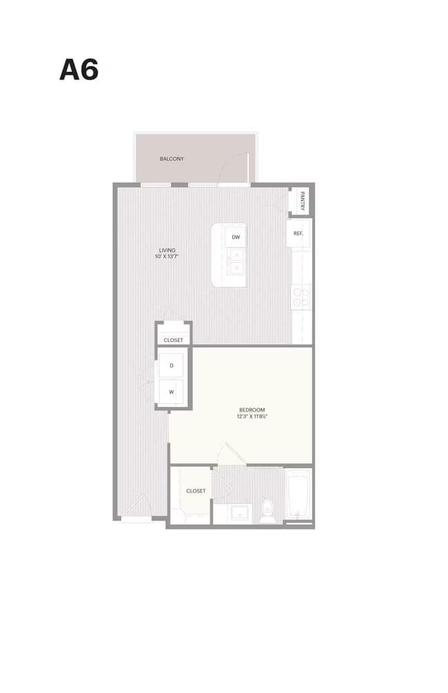 1 Bed • 1 Bath 295 floor plan