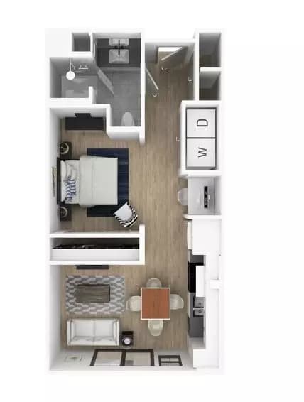A- Studio 6104 floor plan