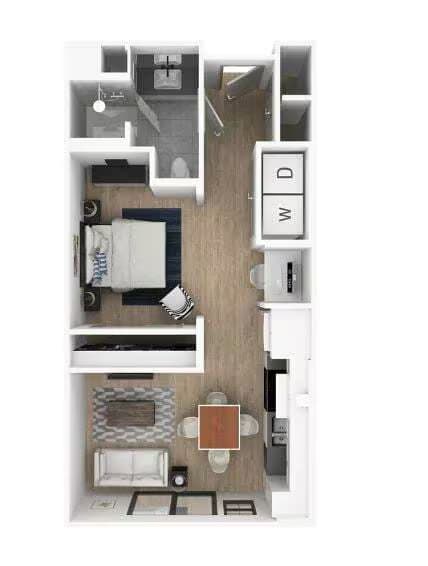 A- Studio 5216 floor plan