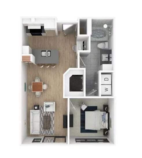 1 Bed • 1 Bath 6416 floor plan