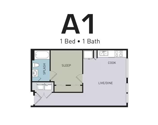 1 Bed • 1 Bath 326 floor plan