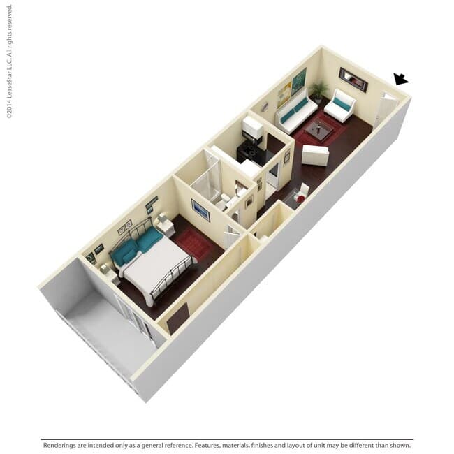 1 Bed • 1 Bath 2101 floor plan