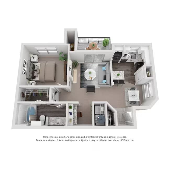 1 Bed • 1 Bath 05113 floor plan