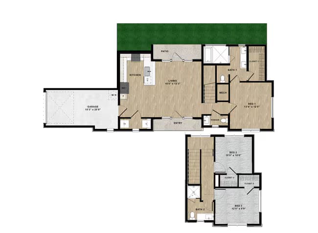 3 Beds • 2 Bath 0310 floor plan