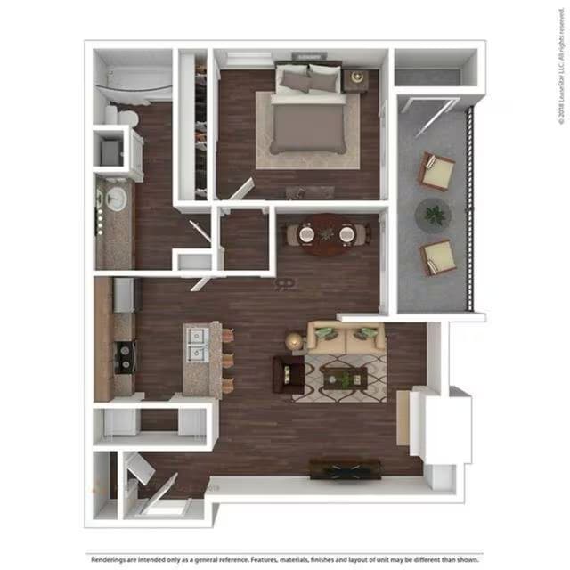 1 Bed • 1 Bath B0315 floor plan