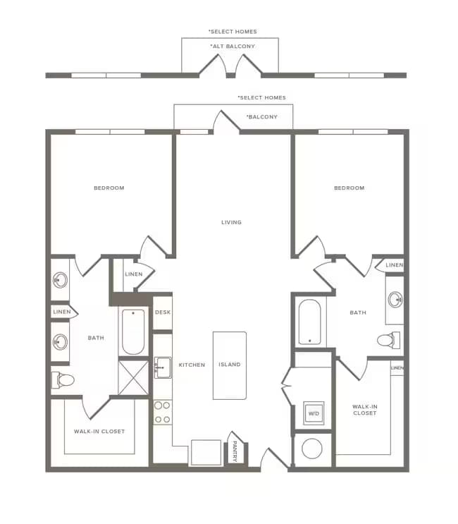 2 Beds • 2 Bath 224 floor plan
