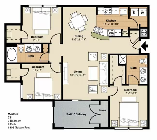 Phase II - Three-Bedrooms 2022 floor plan