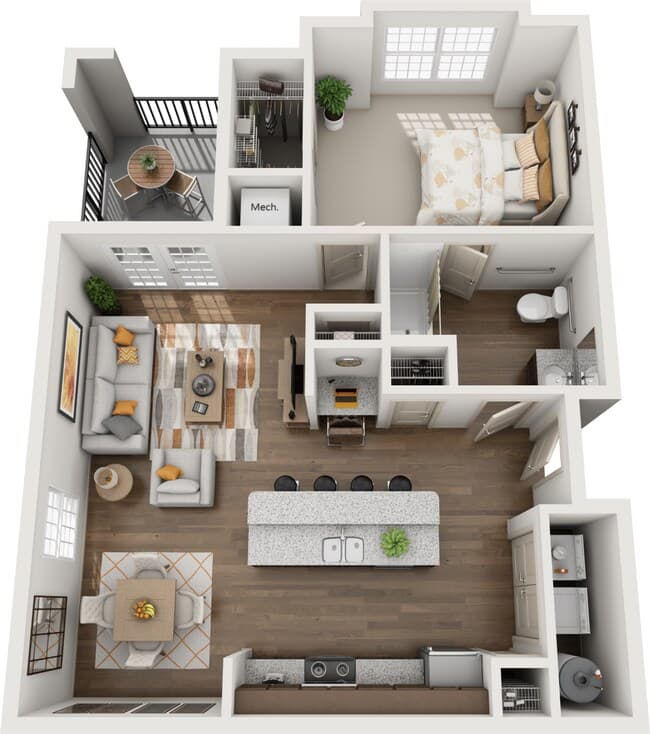 1 Bed • 1 Bath 821 floor plan