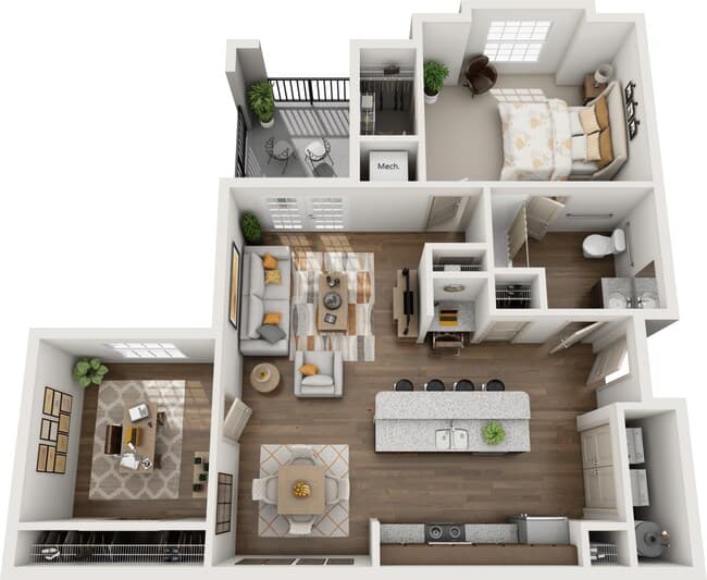2 Beds • 2 Bath 7304 floor plan