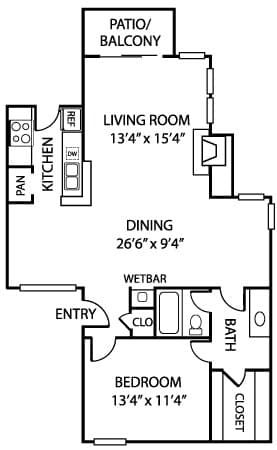 Unit 101B 101B floor plan
