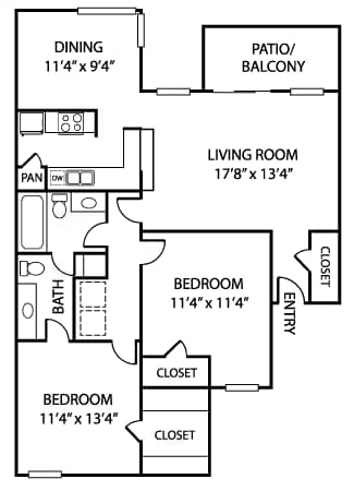 Unit 327D 327D floor plan