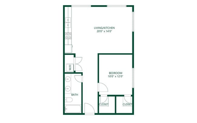 1 bed 1 bath 107 floor plan