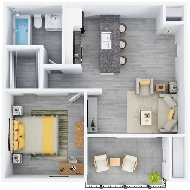 1 Bed • 1 Bath 724 floor plan