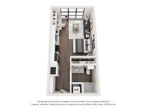 Studio • 1 Bath 307 floor plan