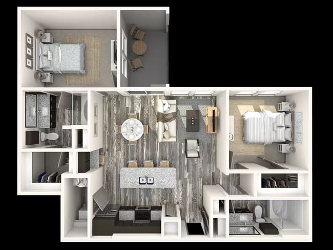 2 Beds • 2 Bath 0418 floor plan