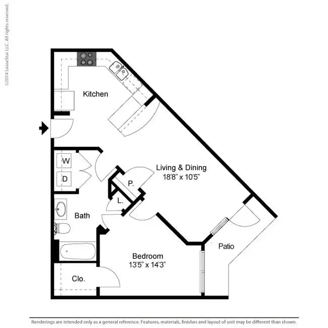 1 Bedroom - A3 1330 floor plan