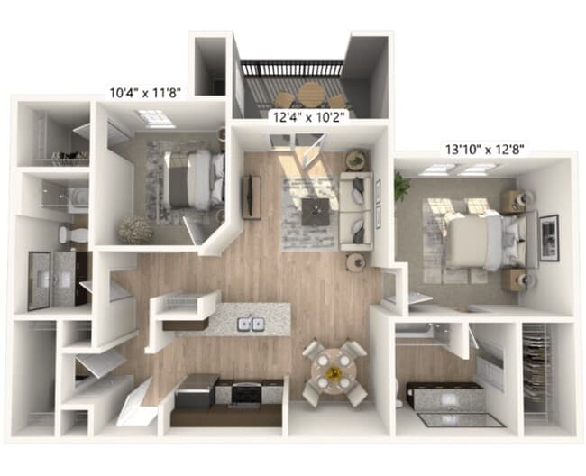 2 Beds • 2 Bath 4307 floor plan