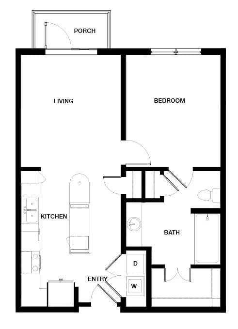 1 Bed • 1 Bath 251 floor plan