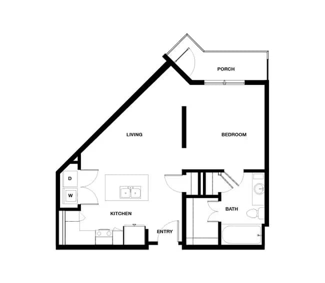 Studio • 1 Bath 202 floor plan