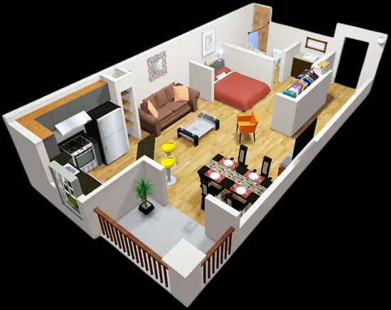 Studio • 1 Bath 2065 floor plan