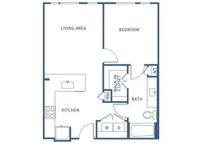 1 Bed • 1 Bath 2047 floor plan
