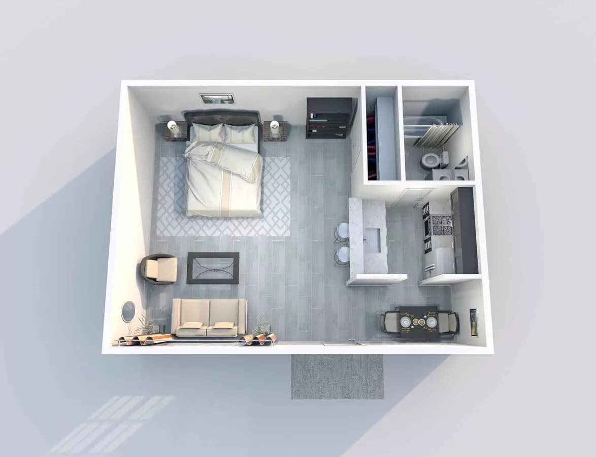 Studio • 1 Bath 2041A floor plan