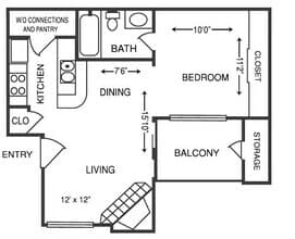 1 Bedroom 0721 floor plan