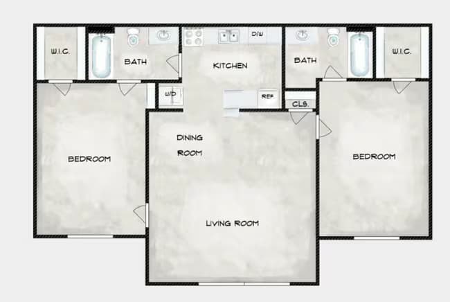Two Bedroom/Two Bath 104 floor plan