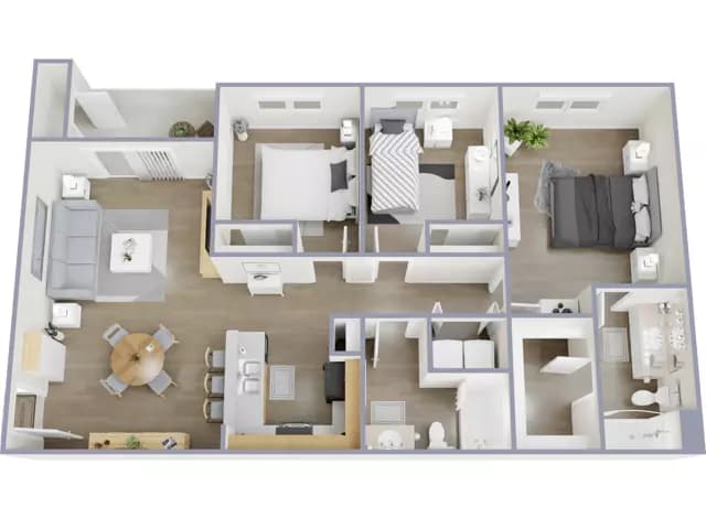 3 Bed, 2 Bath (60% Income Restricted) 18-3104 floor plan