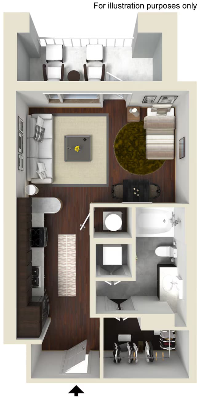 Studio • 1 Bath 0817 floor plan