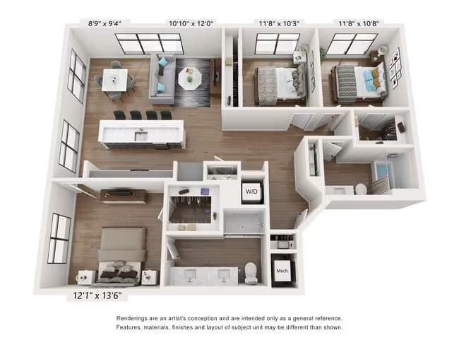 C1 - Affordable 1101 floor plan