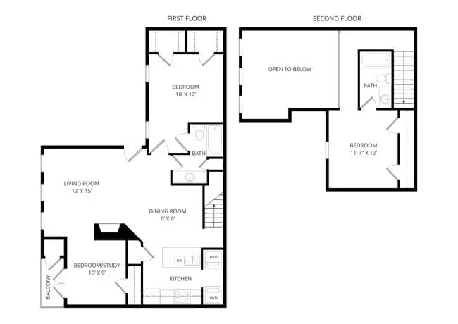 2 Beds • 2 Bath 1702 floor plan