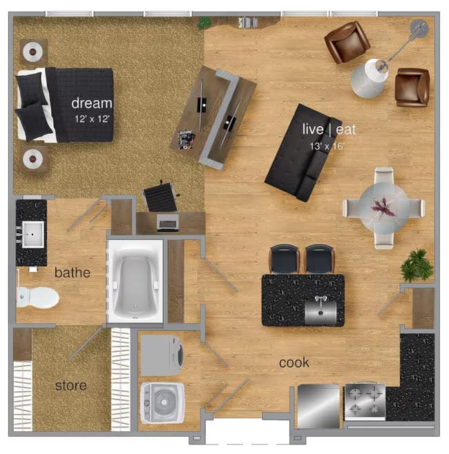 Unit 1216 6208 floor plan