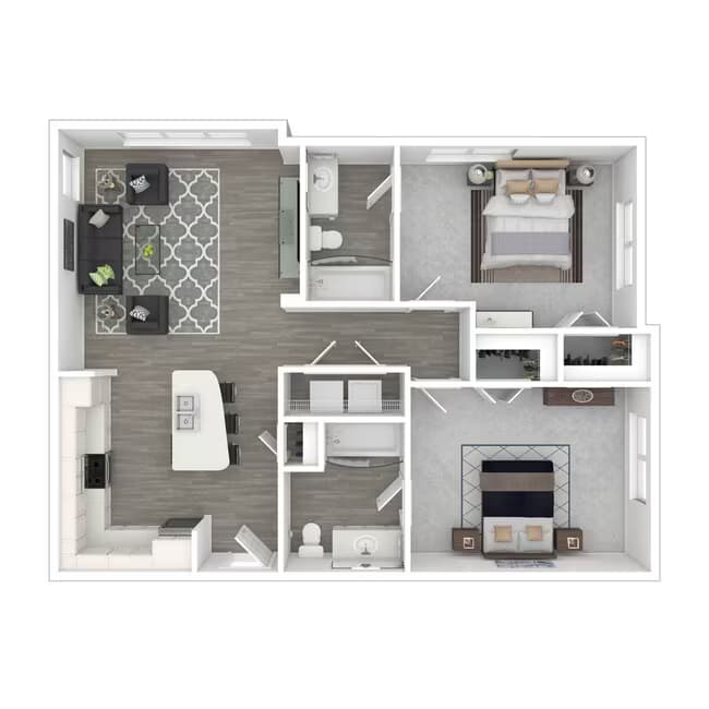 2 Beds • 2 Bath 1444 floor plan