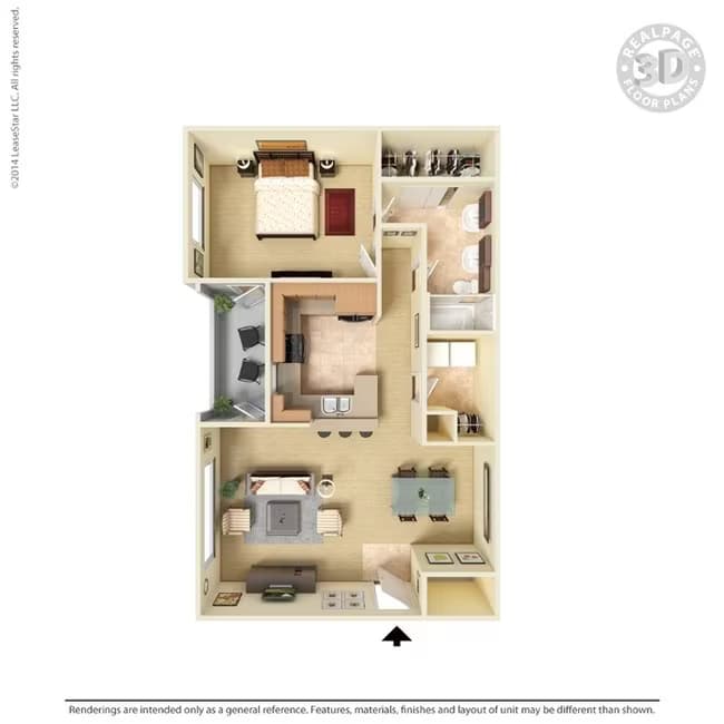 1 Bed • 1 Bath 1726 floor plan