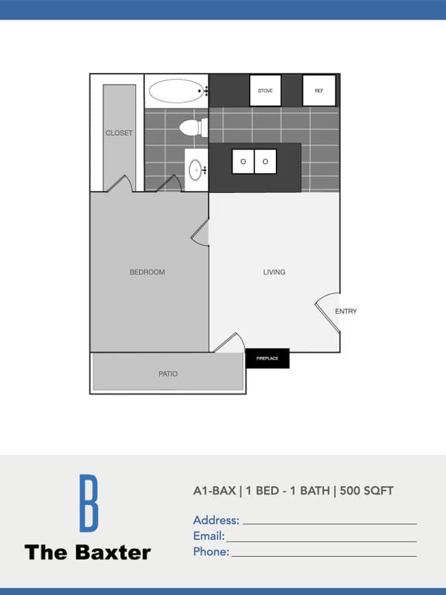 1 Bed • 1 Bath 380 floor plan