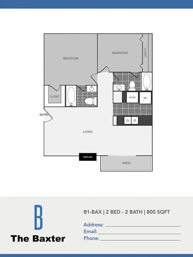 2 Beds • 2 Bath 245 floor plan