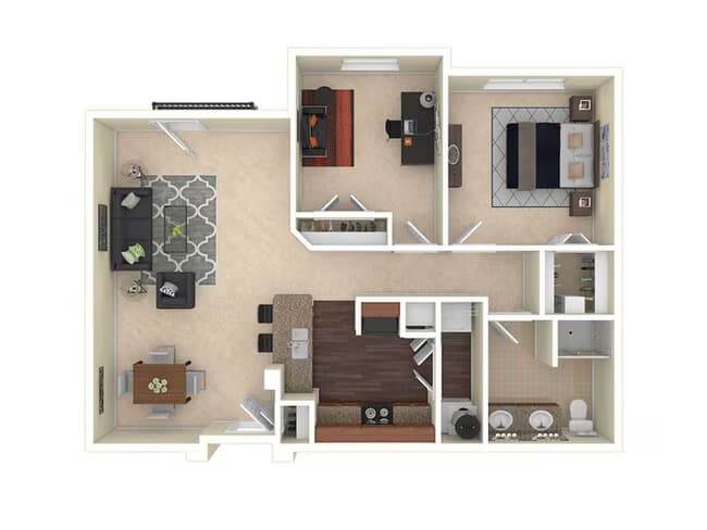 2 Beds • 1 Bath 1210 floor plan