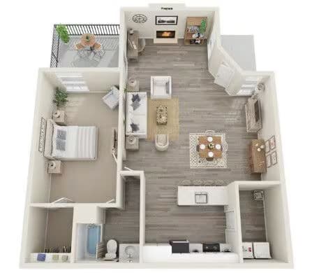 1 Bedroom Upgraded 107 floor plan