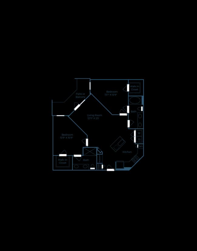 2 Beds • 2 Bath 310 floor plan
