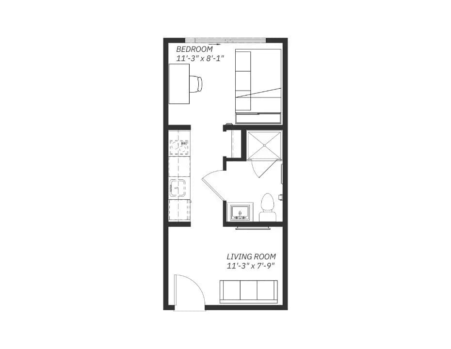 Studio A 1-314 floor plan