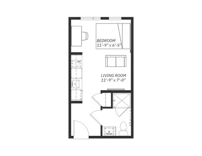 Studio • 1 Bath 1-341 floor plan