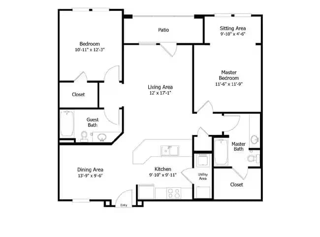 Oaks 3B2 0311 floor plan