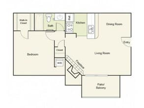 Type A : 1 Bed 1 Bath 169 floor plan