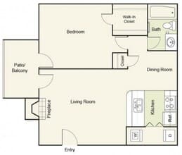 Type B : 1 Bed 1 Bath 144 floor plan